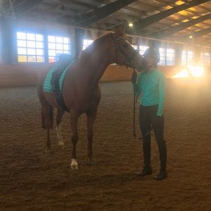 LE MIEUX Equestrian Saddle Pad and MATCHING same set long sleeve riding top